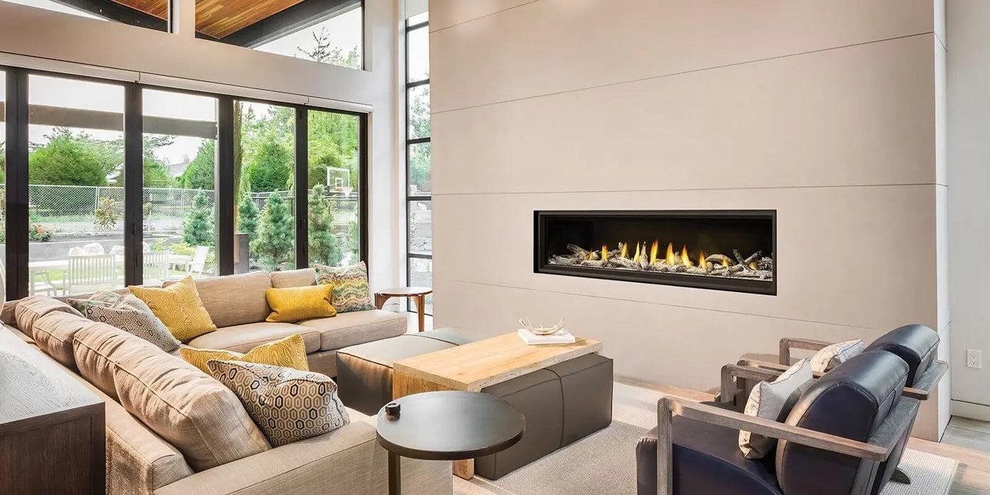 Modern gas fireplace in an inviting interior